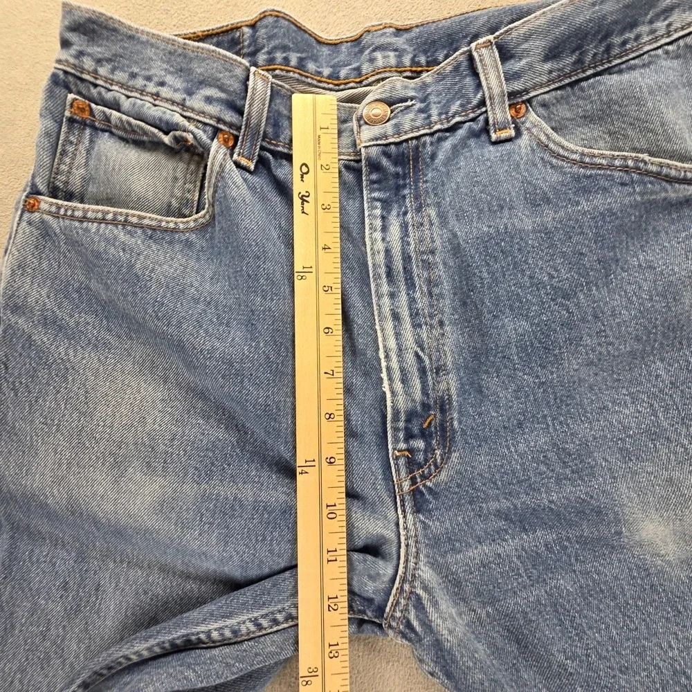 Vintage Levis‎ 521 Jeans Mens Blue Medium Wash Tapered Zip Fly Fits 33x27